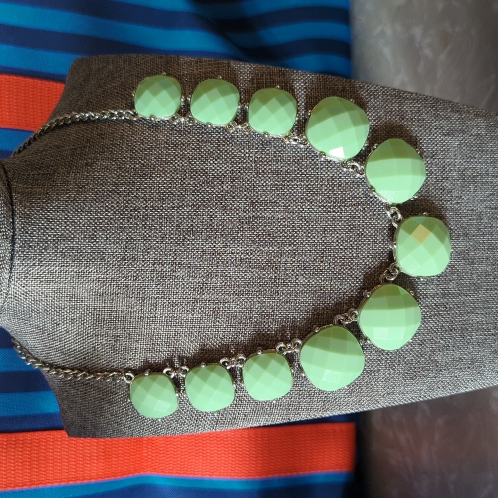 Mint Green Statement Necklace & Earrings